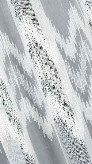 Taç Ekru Hafif Simli Nakışlı Tül Perde