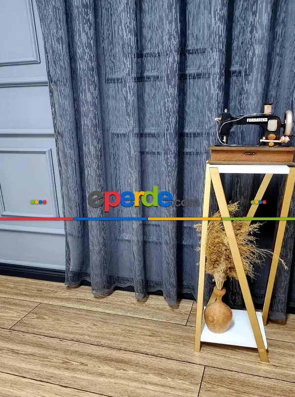 Yağmur Sade Düz Antrasit Gri Renkli Ütü İstemez Tül Perde