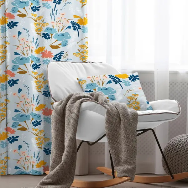 Çiçekli Fon Perde Evim2030-1 Kumaşı Kalındır Duck Bezi Değildir