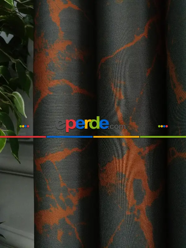 Lens Akıllı Dikey Tül Perde Mermer-23- Çok Renkli 2