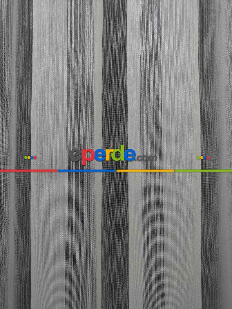 Salon ( Orjinal ) Fantazi İnce Çizgili Tül Perde Kurşunlu Resimdeki Pile 1/3- Ekru