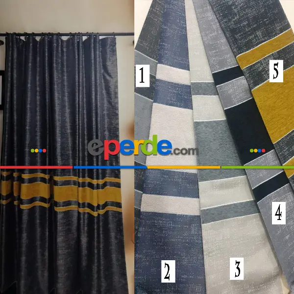 Yatak Odası - Geniş Enli Jakarlı Dokuma Salon Yatak Odası Lüks Perdeler 5 Renk Seçenekli