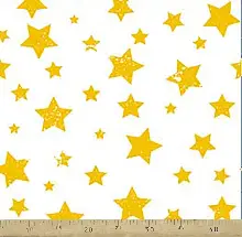 Bebek Odası Fon - Yıldız Desenli Fon Perde Evm685-8 Kumaşı Kalındır Duck Bezi Değildir- Sarı