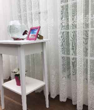 Arası Ve Eteği Damask Desenli - Orta Klasik Desenli Ütü İstemez Tül Perde