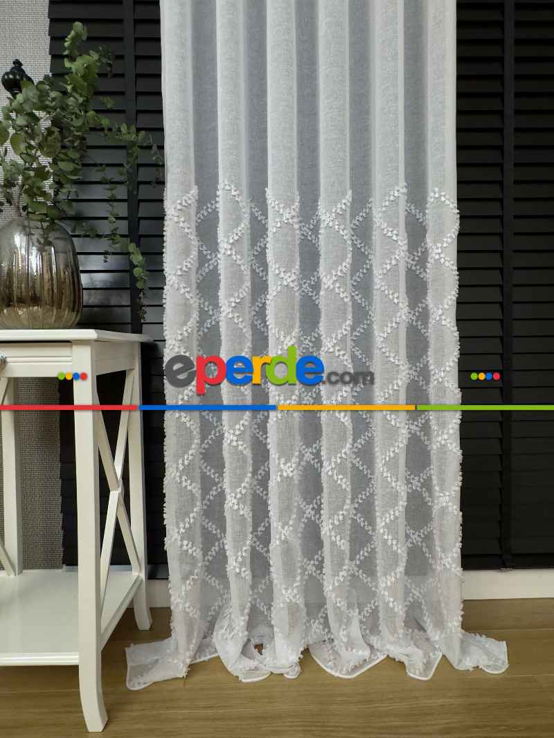 Yeni Trend Zincir Ponponketen Tül Perde