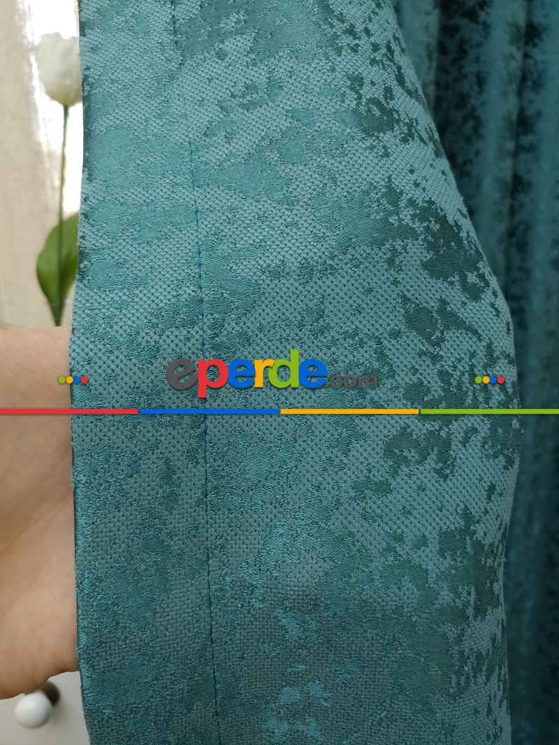 Koyu Mint Duz Jakar Fon Perde (180)- Yeşil Koyu Yeşil