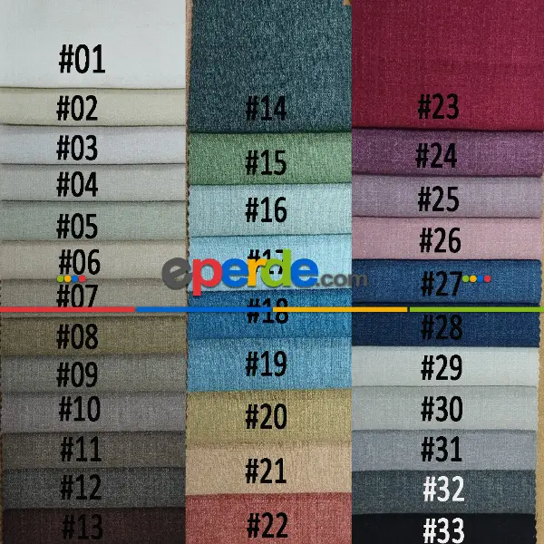 Yatak Odası - Geniş Enli Jakarlı Dokuma Salon Yatak Odası Lüks Perdeler 33 Renk Seçenekli