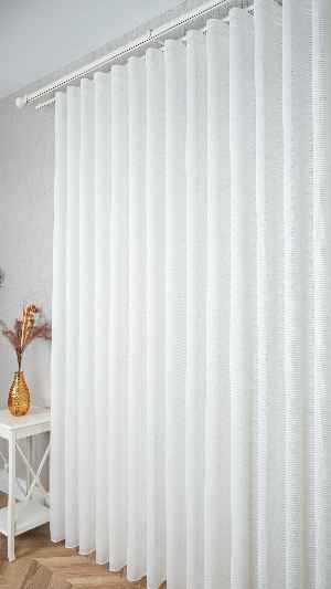 Ekru Sütlü Kahve Kırçıllı Tül Perde, Ağır Gramajlı Premium Seri, Kurşunlu Etek