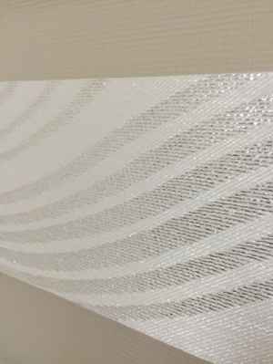 Krem Desenli Jakarlı Zebra Perde- Gri Simli