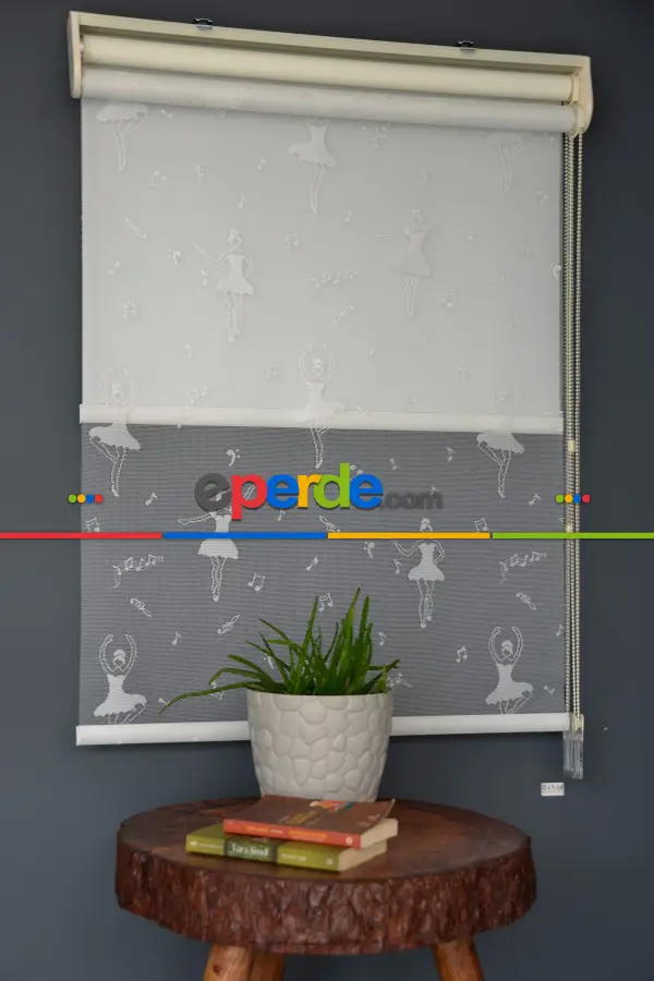 Halim Perdesan Dacuz-213 Beyaz Renk Etekli Veya Eteksiz Çift Mekanizmalı Tül Stor Perde