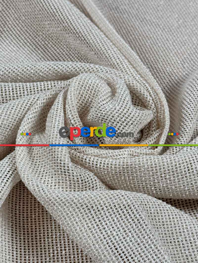 Keten Doğal Dokulu Düz Tül Perde, Ağır Gramajlı Özel Dokuma Premium Seri