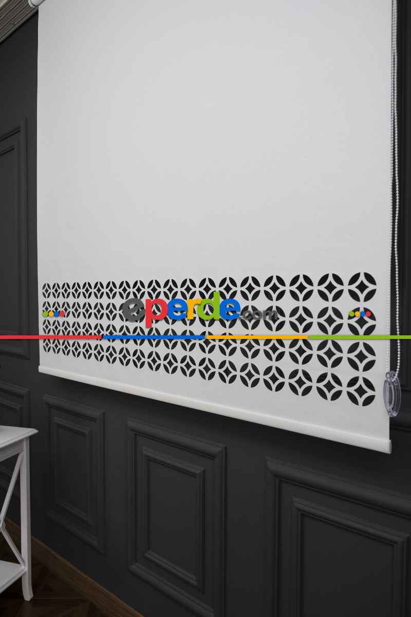 Ekru Renk Lazer Kesim Mat Stor Perde (ister Düz - İster Lazer Kesimli Satın Alın)