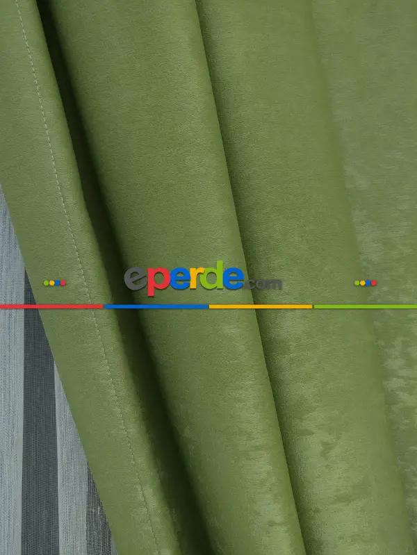 Soft Yeşil Fon Perde (180)- Açık Yeşil