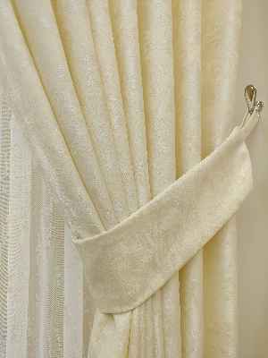 Ekru - Katyonik Jakar Fon Perde- Ekru