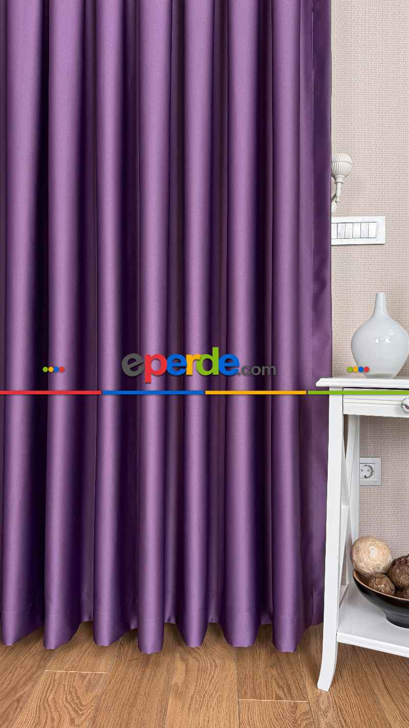 Mor Blackout - Karartma Fon Perde, Premium Kalite Serisidir, %90 Oranında Işığı Keser