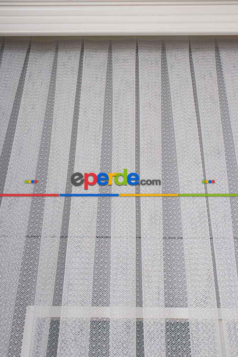 Yatak Odası - Mini Puantiyeli Örme Tül Perde