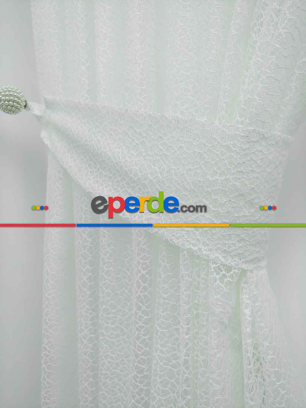 Ekru Kdk Örme Tül Fon Perde- Ekru