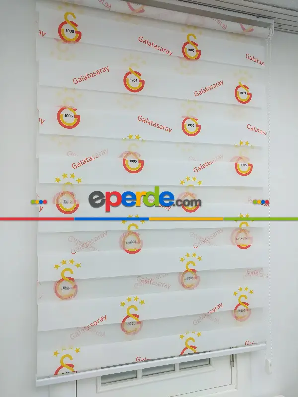 Gs Galatasaray Zebra Perde- Kırmızı-sarı