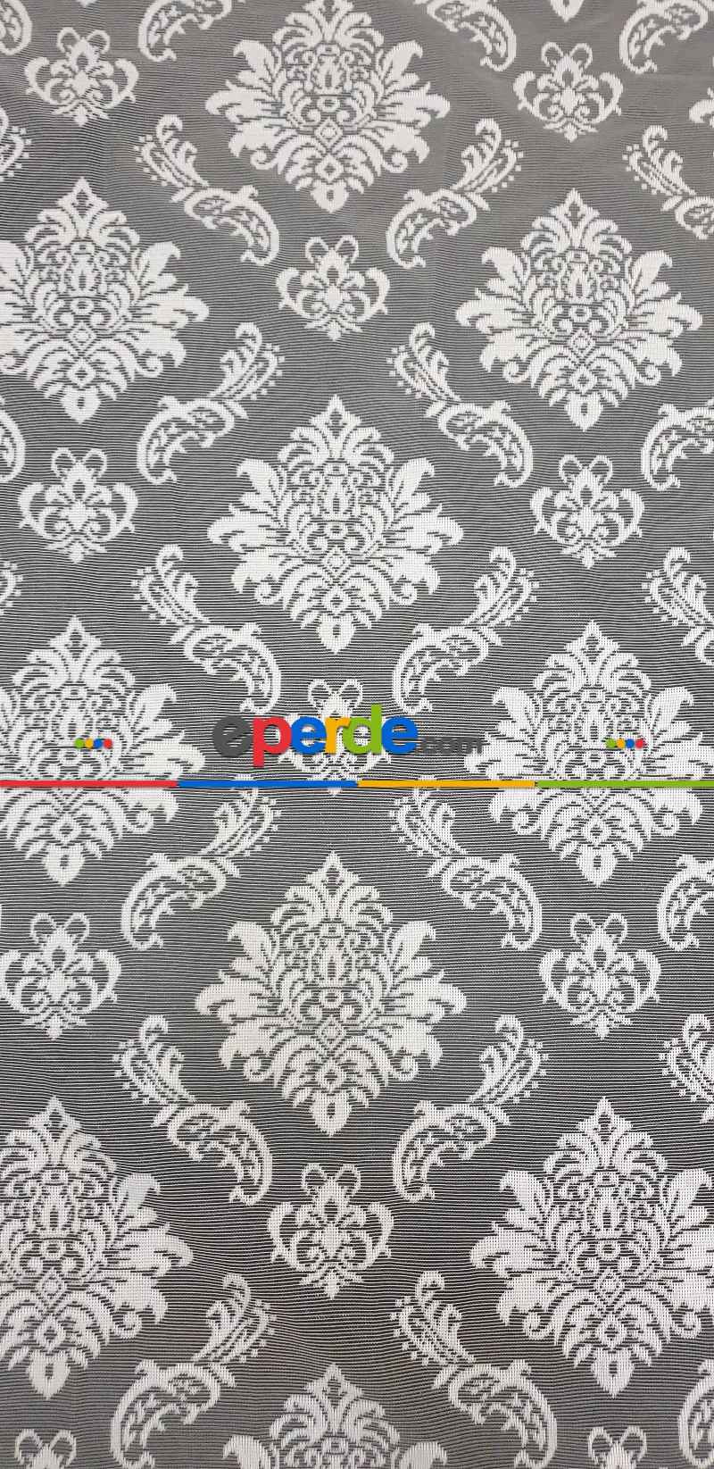 Saçaklı Kruvaze Modeleri Damask- Beyaz-ekru