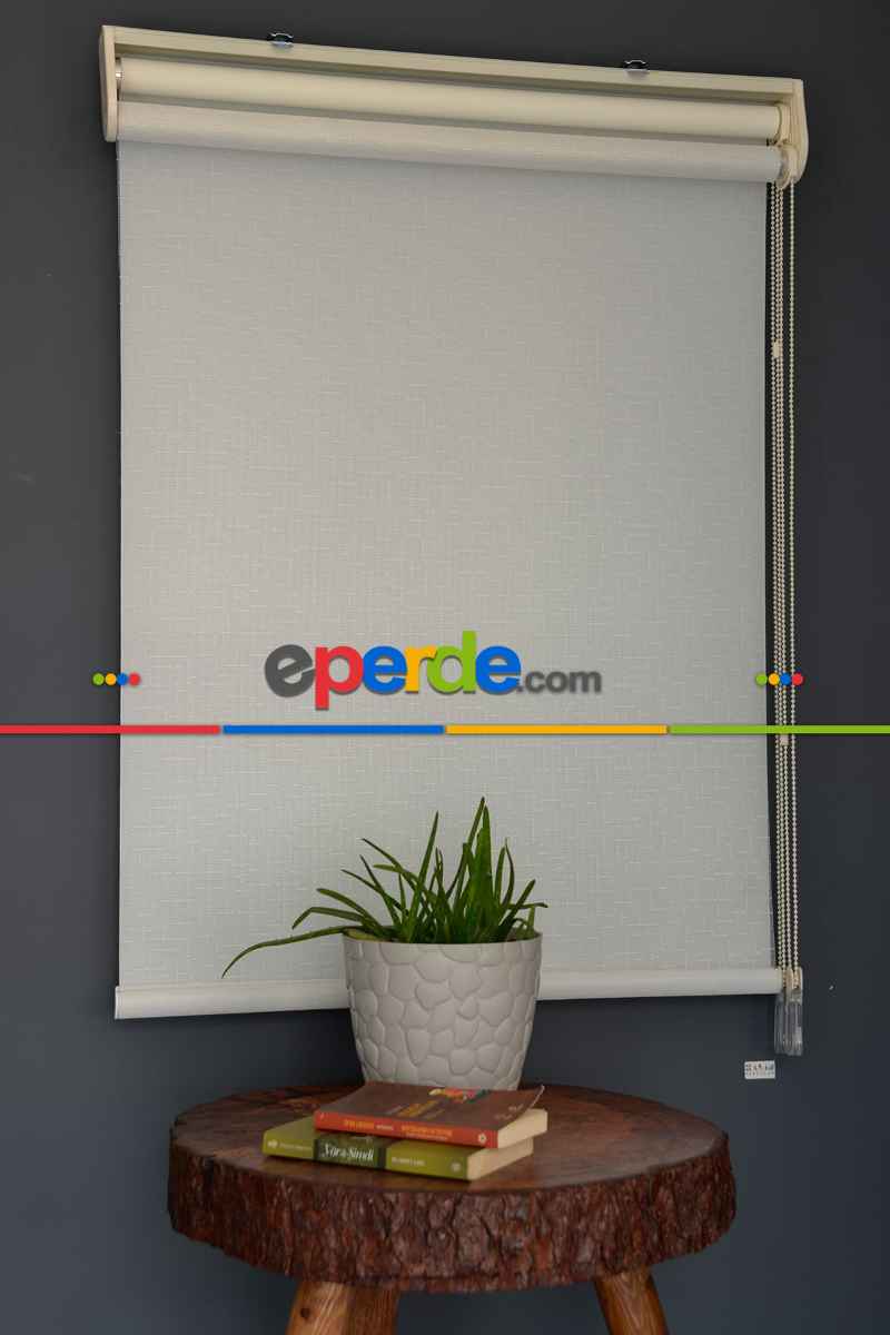 Halim Perdesan Dacuz-90 Beyaz Renk Etekli Veya Eteksiz Çift Mekanizmalı Tül Stor Perde