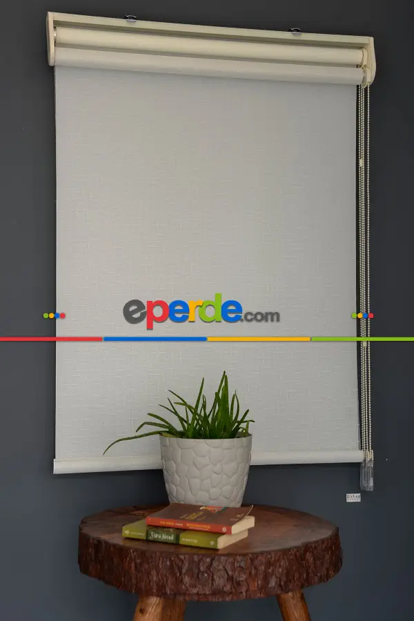 Halim Perdesan Dacuz-90 Beyaz Renk Etekli Veya Eteksiz Çift Mekanizmalı Tül Stor Perde