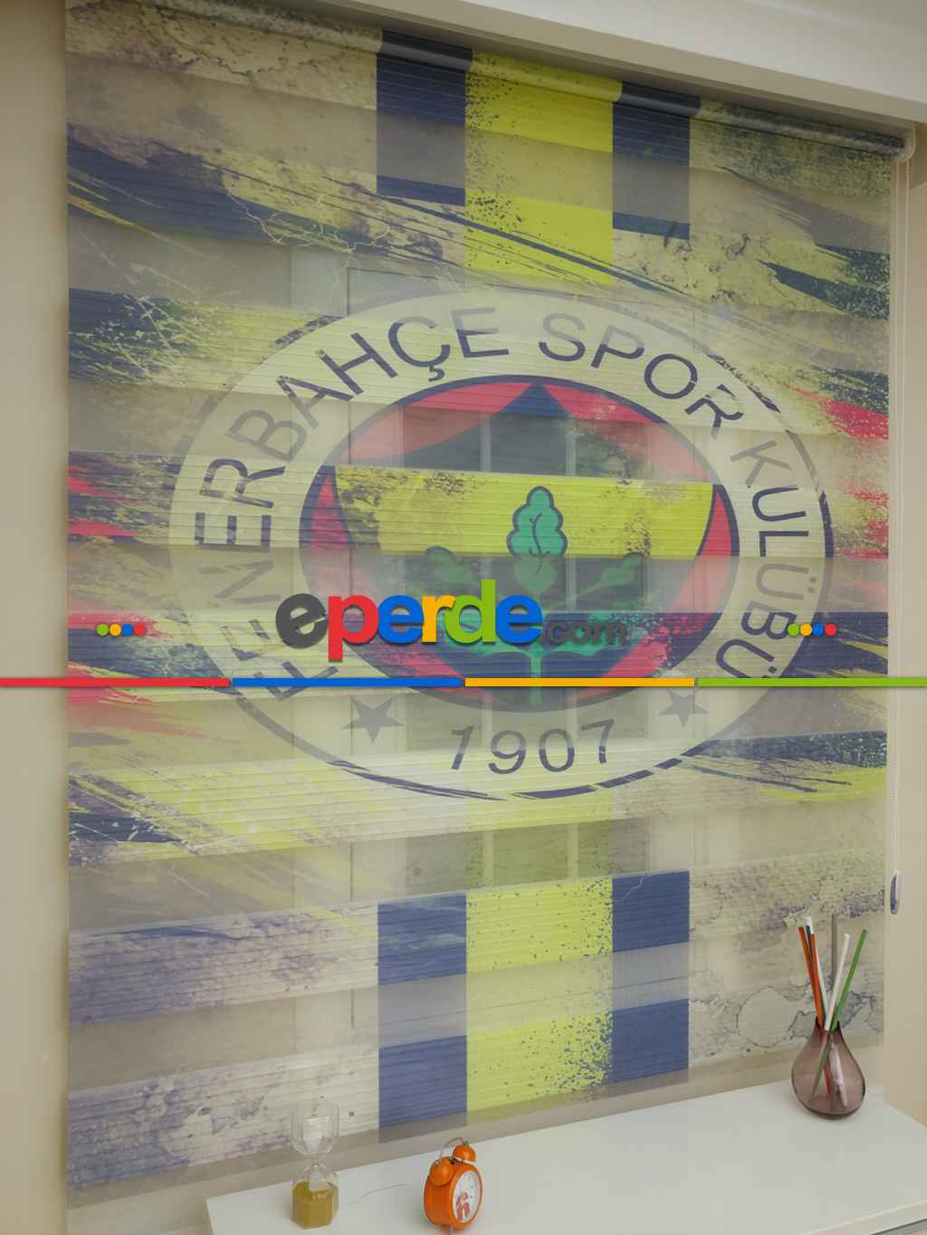Çocuk Odası Fb Fenerbahçe Zebra Perde Taraftar Perde - Özel U.v. Baskı- Lacivert
