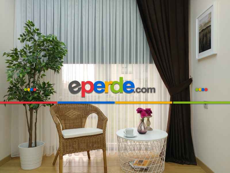 Soft Koyu Kahve Fon Perde Geniş En (285)- Kahve