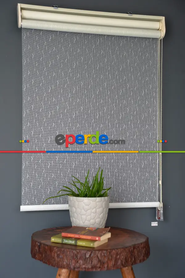 Halim Perdesan Dacuz-91 Beyaz Renk Etekli Veya Eteksiz Çift Mekanizmalı Tül Stor Perde