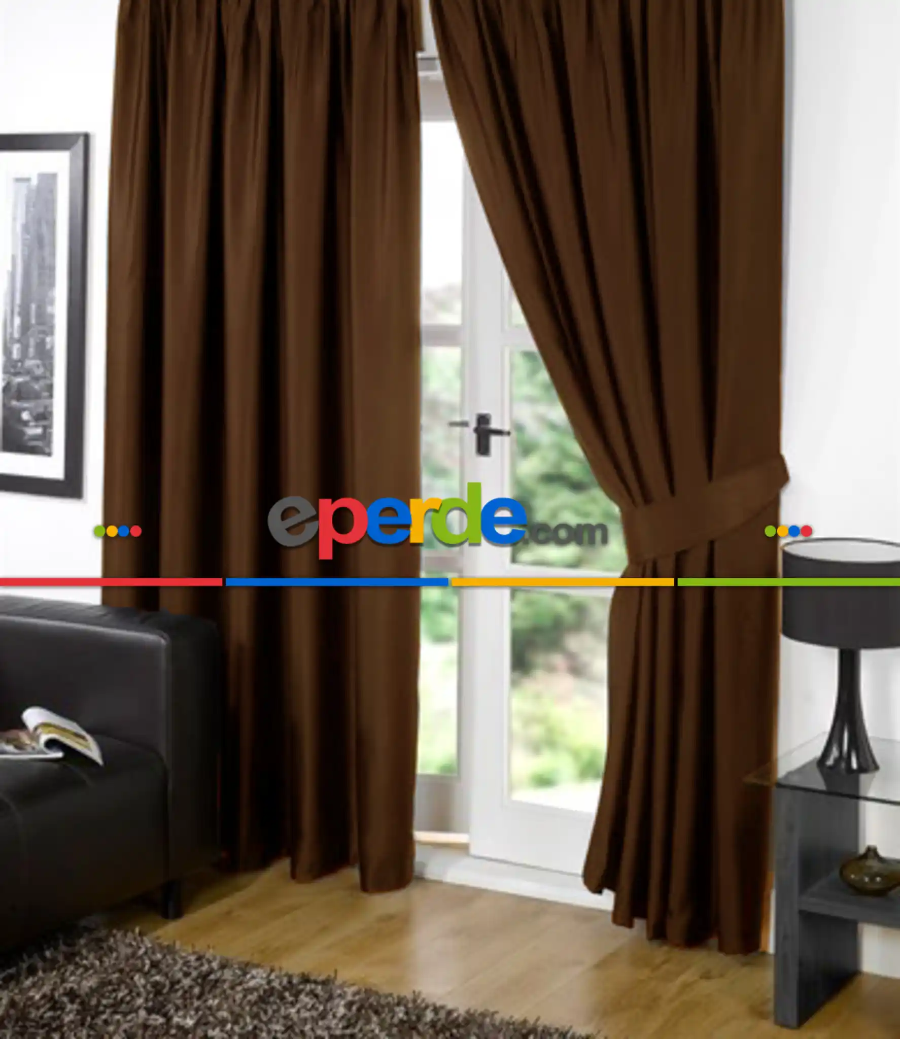 Kahve Renk Kahverengi Karartma Blackout Güneşlik Fon Kalın Perde