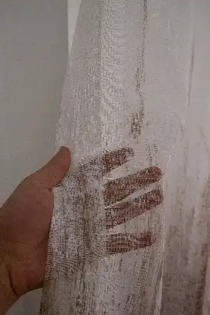 Hazır Ölçü Modern Pembe Ve Kahverengi Desenli Degrade Geçişli Örme Tül Perde Yüksek Kalite