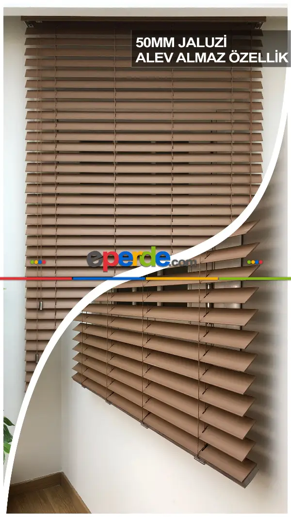 Mutfak Ahşap Jaluzi Perde- Ceviz