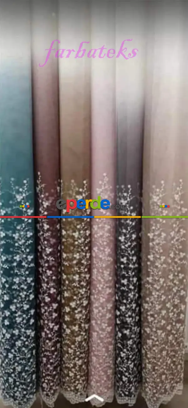 Salon - Etek Geniş Desenli Tasarım Tül