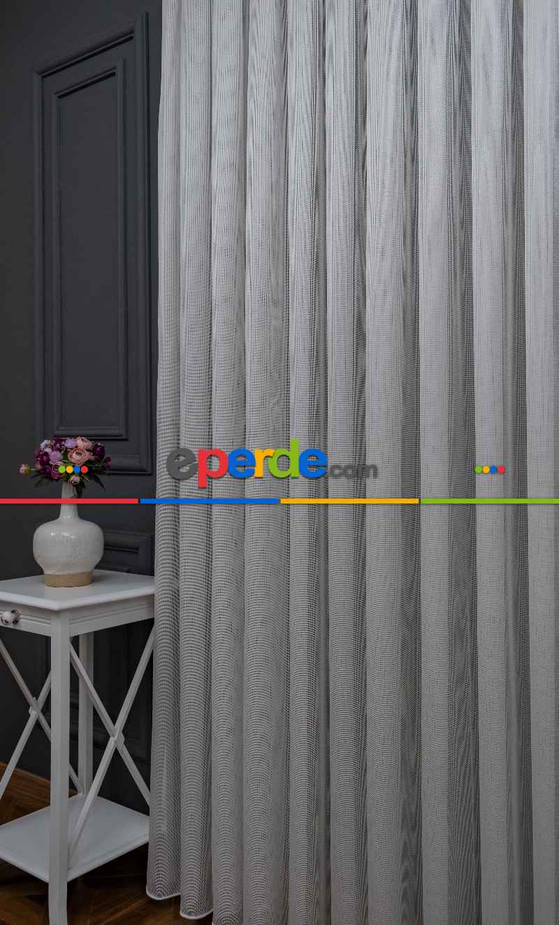 Salon Tül - Krem Renkli Kedi Tırmalamalarına Dayanaklı Tül Perde