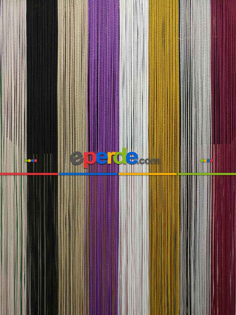 Altın Rengi İp Perde İnce Zincir Serisi- Sarı