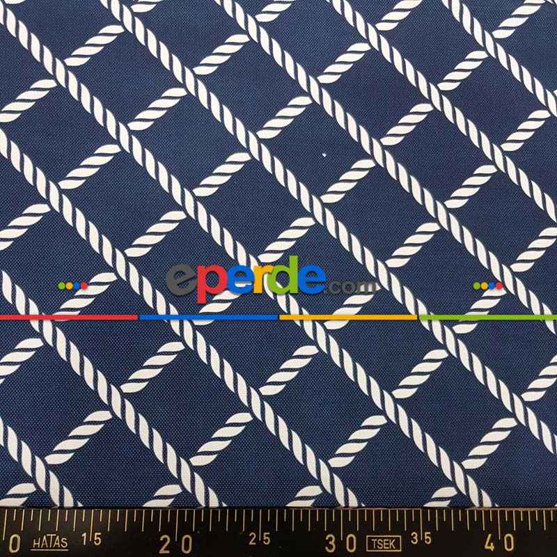 Marin Serisi Karo Desenli Fon Perde Evm1512-1 Kumaşı Kalındır Duck Bezi Değildir- Mavi Koyu