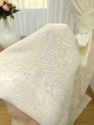 Ekru - Katyonik Jakar Fon Perde- Ekru