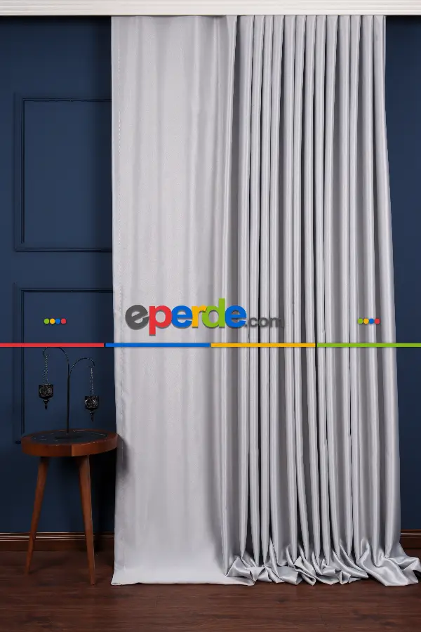 Yatak Odası Fon Perde - Gök Mavisi Işık Geçirmez Blackout Fon Perde