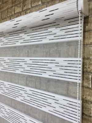 Mutfak - Siyah Krem Simli Lüx Zebra Perde- Siyah-Krem-Gümüş Simli