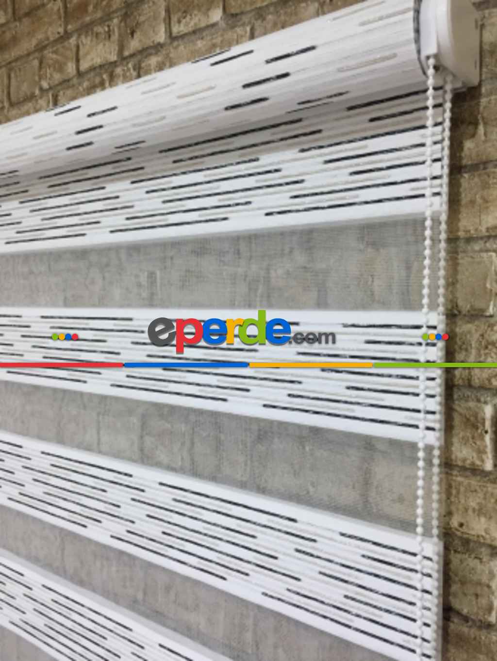 Mutfak - Siyah Krem Simli Lüx Zebra Perde- Siyah-Krem-Gümüş Simli