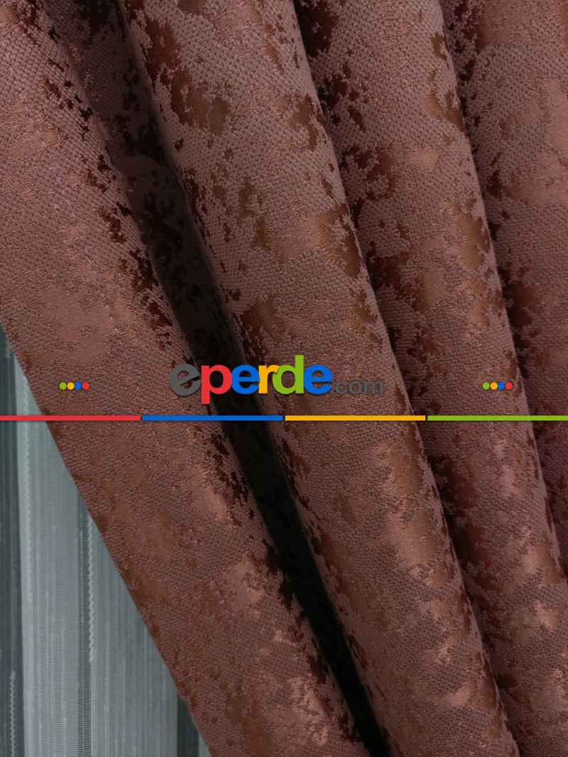 Kremit Rengi Duz Jakar Fon Perde (150)- Gül Kurusu