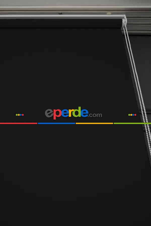 Salon Stor - Siyah Renk Lazer Kesim Mat Stor Perde (ister Düz - İster Lazer Kesimli Satın Alın)