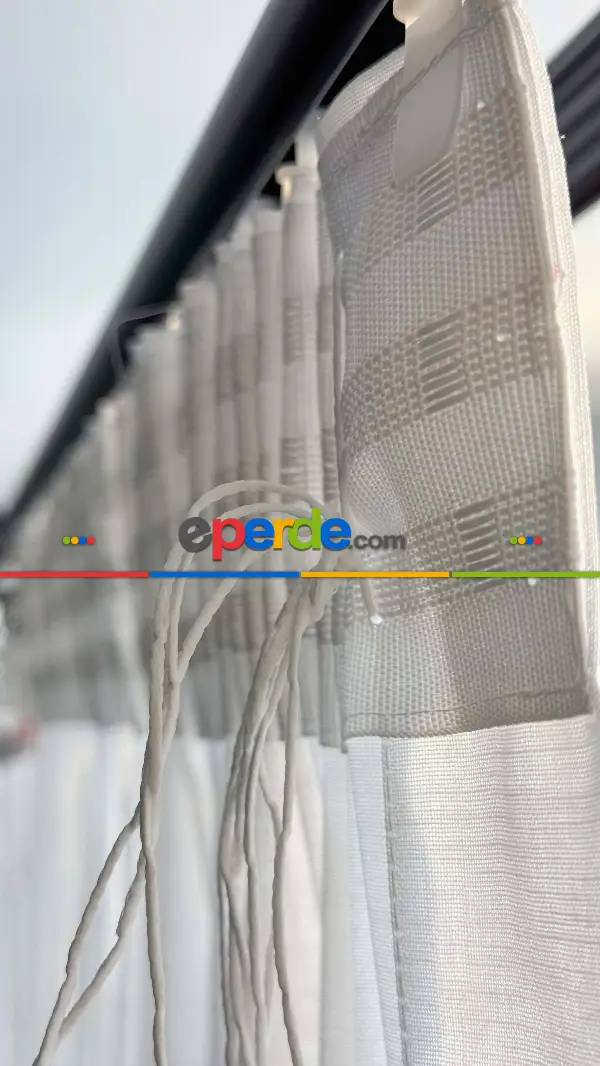 Beyaz, Büzgülü Ekstraforlu, Tül Perde