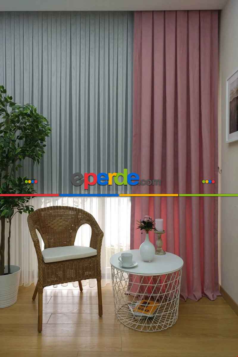 Soft Fon Perde Açık Pudra Kumaş Kanat Yan Perde- Pembe Pudra Pembe