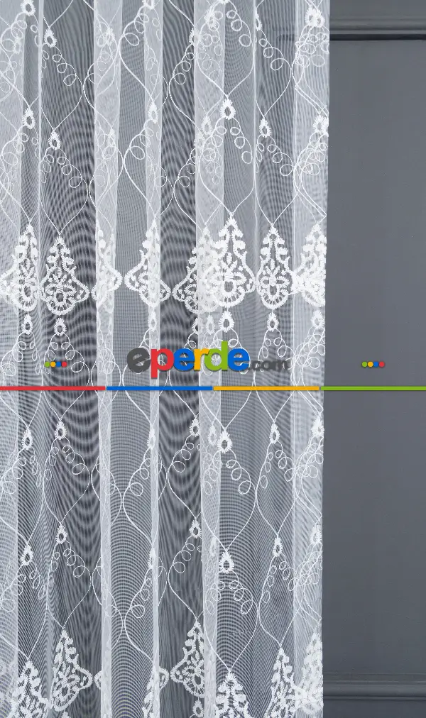 Mutfak Brode Selçuklu Desen İşleme Nakış Tasarım Tül Perde