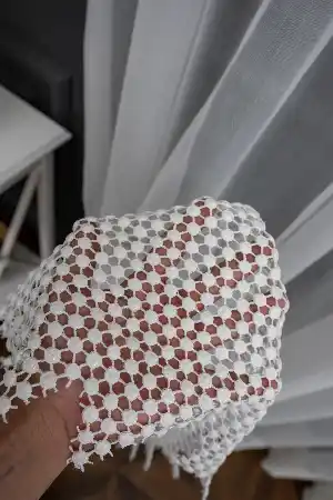 Brilant Dantella Etek Ucu Gipür İşlemeli Ütü İstemez Kırışmaz Tül Perde