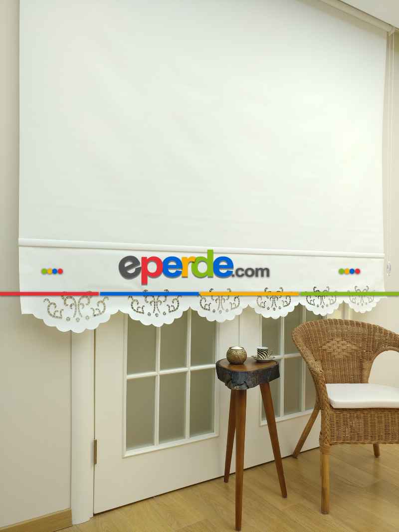 Mutfak Stor Perde - 33 Farklı Renk - İşlemeli- Gri-Füme-Antrasit