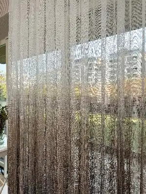 Kahverengi Degrade Geçişli Tül Perde, Fransız Örme Tül