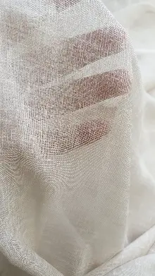 Yatak Odası - 340cm'lik Extra Uzun Boylu Keten Tül - Soğuk Bej Rengi