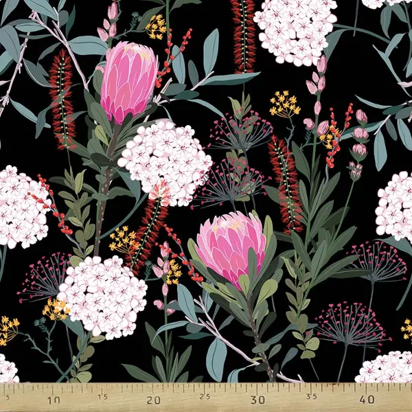 Çiçek Desenli Fon Perde Evm762 Kumaşı Kalındır Duck Bezi Değildir- Siyah-Yeşil-Kırmızı-Beyaz-Pembe