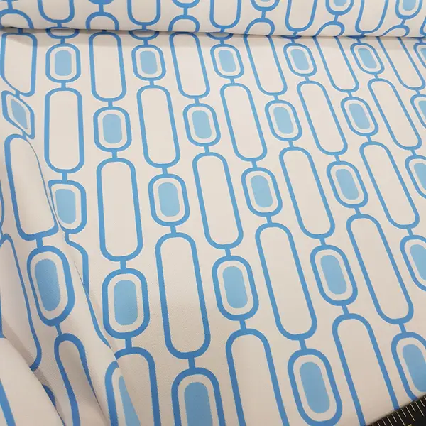 Geometrik Desenli Fon Perde Evm206e _g - Kumaşı Kalındır Duck Bezi Değildir.- Lacivert-Mavi-Beyaz